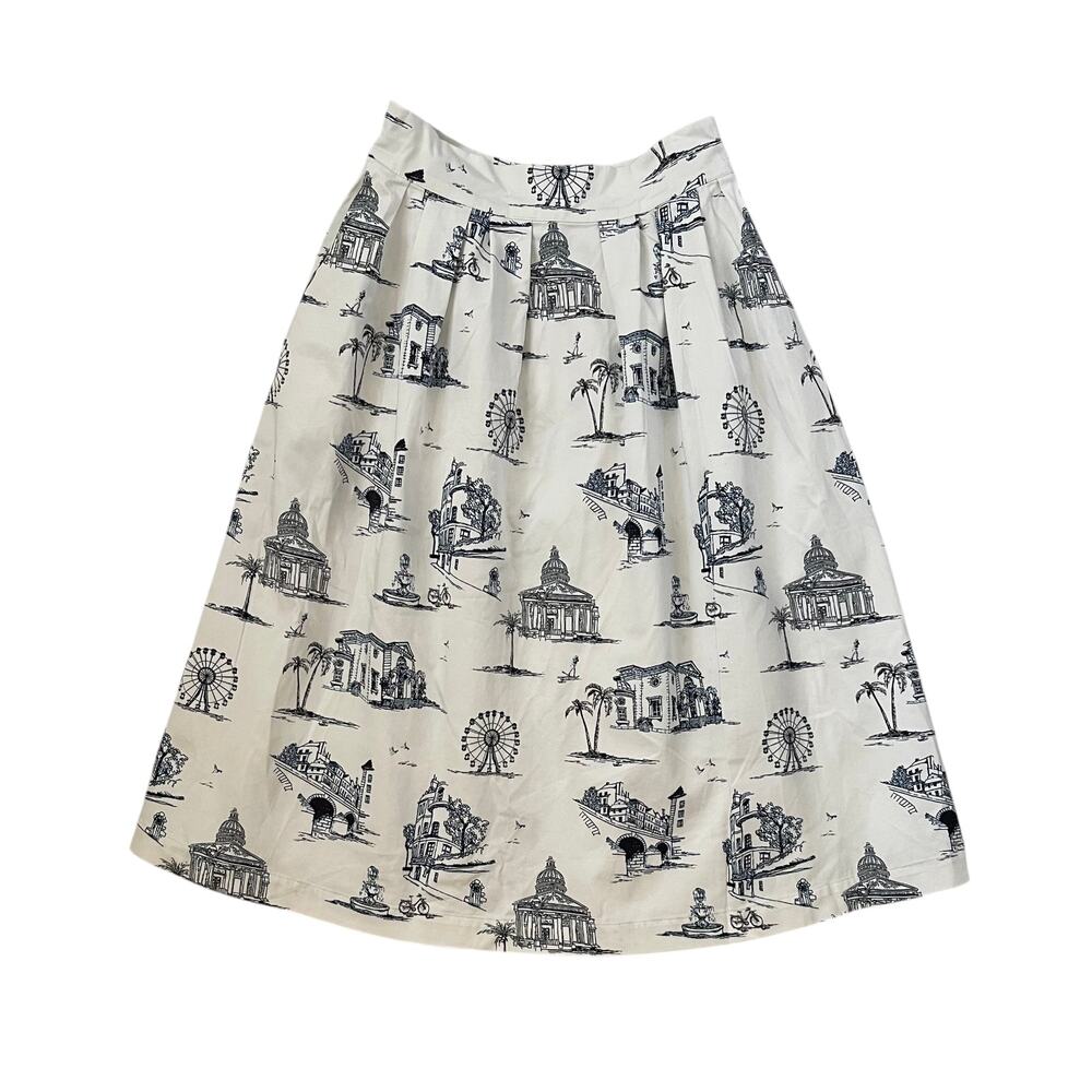Maje Paris Japomy Printed Midi Skirt - Toile de Jouy - Size 36 - US 4 - Picture 3 of 7